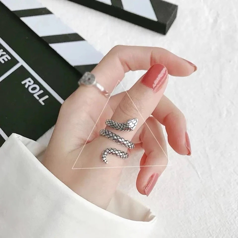 Жіноче кільце під срібло "Змія", фото 1