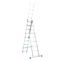 Лестница-стремянка алюминиевая универсальная трехсекционная Меткас 3х9 (4.77 м)