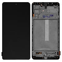 Дисплей для Samsung M52 (M526) із сенсором чорний + рамка сервісний оригінал GH82-27091A