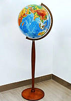 Глобус напольный физический на высокой деревянной ножке без подсветки на русском языке 420 мм Glowala 540285