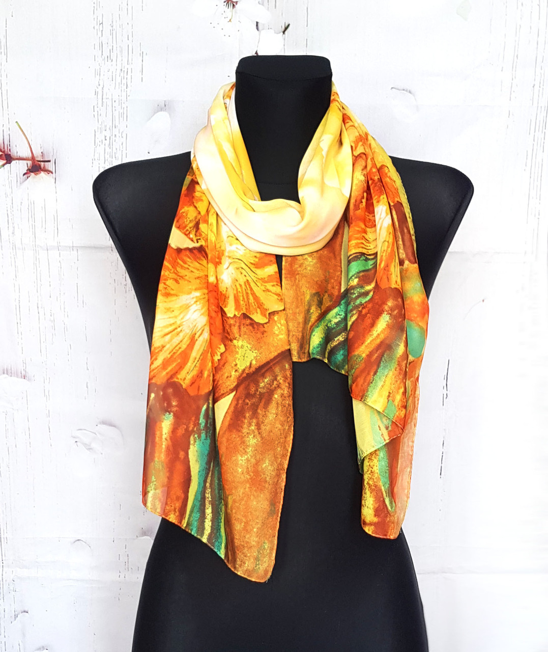 Шарф весняний шифоновий тонкий легкий Флоренсита, фото 1