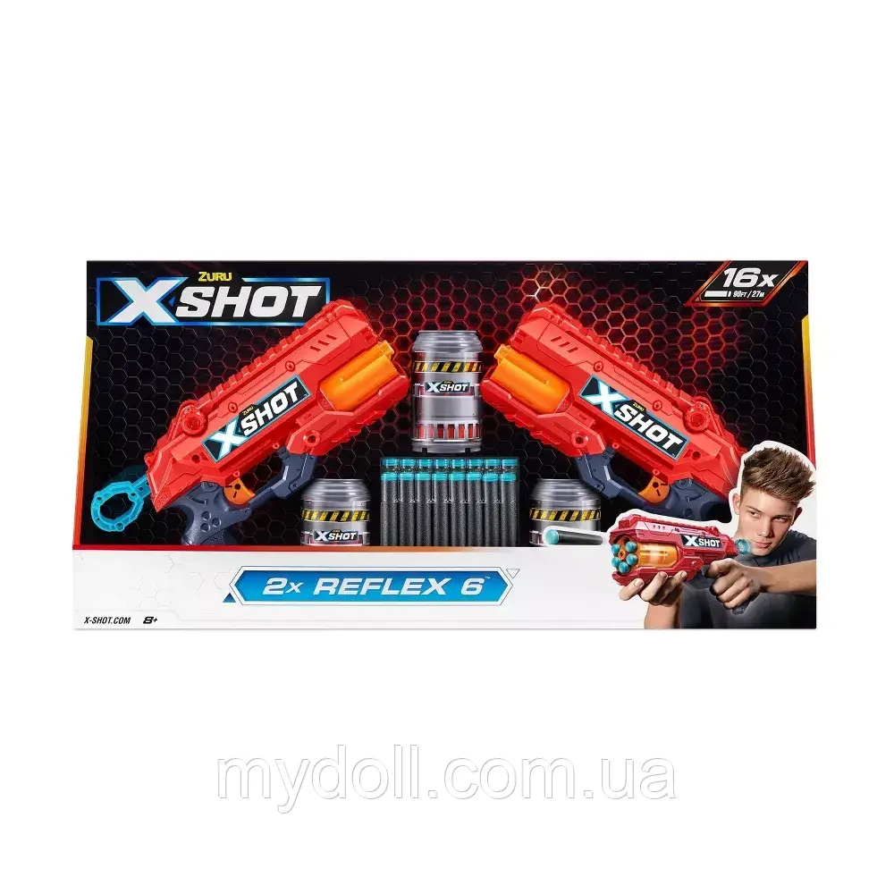 Комбо набір Скорострільний бластер Zuru X-Shot Excel Reflex 6 Blaster Double 2pk