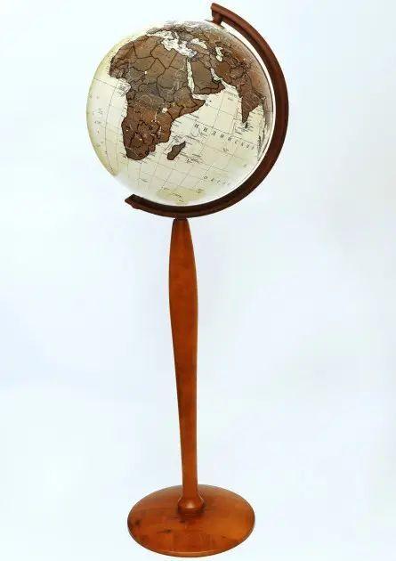 Глобус підлоговий Античний на високій дерев'яній ніжці без підсвічування російською мовою 320 мм Glowala 540269