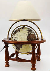 Глобус стіл підлоговий Античний на колонах із лампою російською мовою 320 мм Glowala 540270