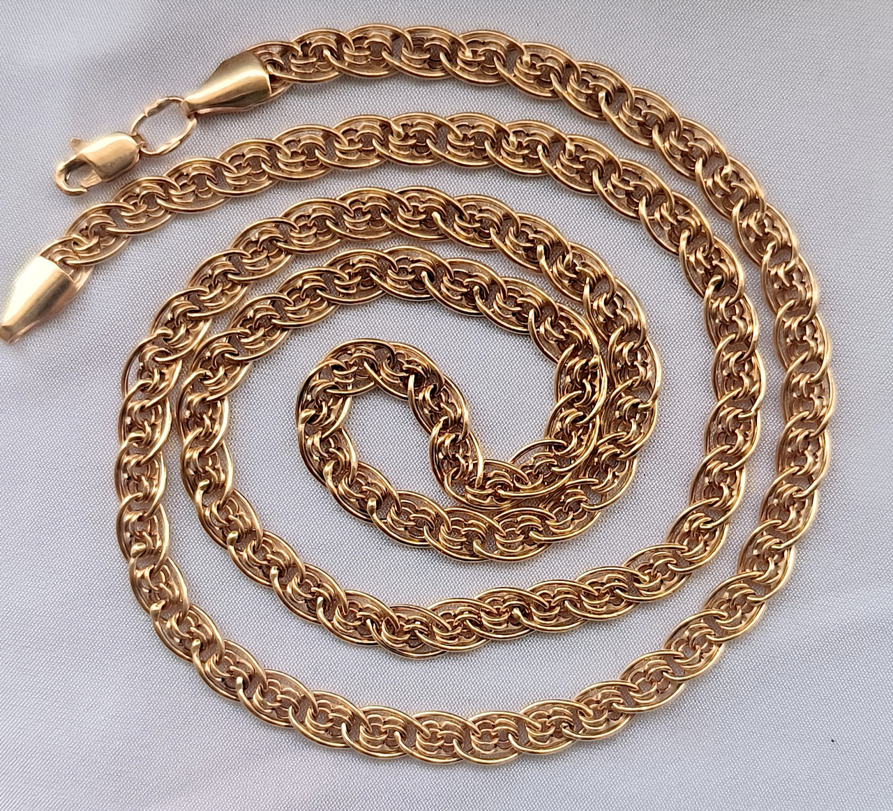 Золотий ланцюжок в червоному золоті 585 проби, фото 1