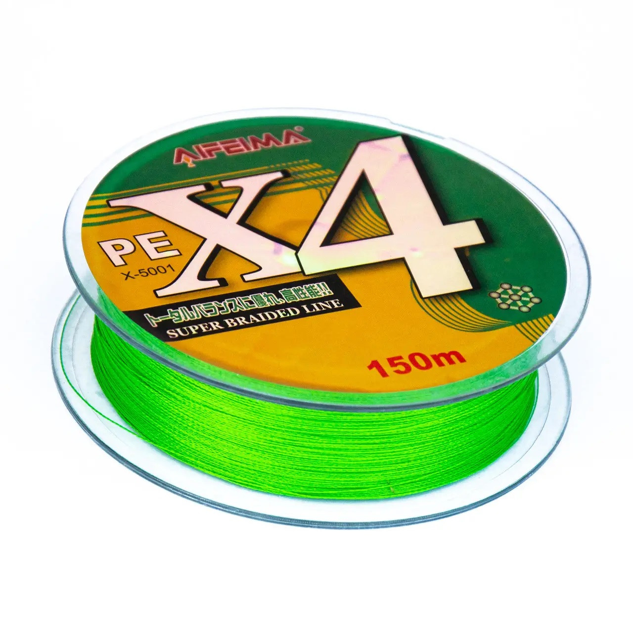 Шнур Feima Super Braided Line PE 4X 150м 0.12 мм / 9.4 кг (к. світло-зелений) (5001), фото 1