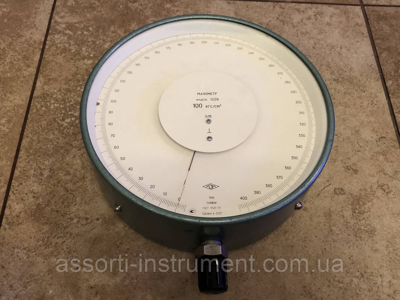 Манометр деформаційний зразковий загальнотехнічний поверчний МО-1226 (100 кгс/см2 Ф250 мм М20*1,5) (сер-НОВИЙ), фото 1