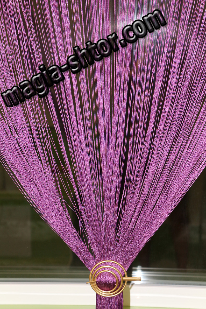 Штори нитки однотонні. Колір фіолетовий, фото 1