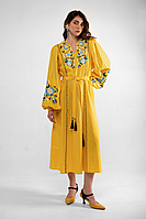 Вышитое платье "Любымивка" желтое 2KOLYORY XS/S (2K8110)