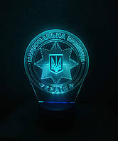 3d-светильник Национальная полиция Украины, 3д-ночник, несколько подсветок (батарейка+220В)