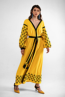 Вышитое платье "Долина" желтое 2KOLYORY XS/S (2K8060)