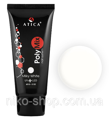 Полігель ( акрігель) Polymix Milky White Молочний 60 г, фото 1