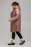 Жіноче демісезонне пальто Варшава димчата троянда, розміри 54-62, фото 3