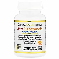 California Gold Nutrition, AstaCarotenoid, комплекс с лютеином, ликопином и астаксантином, 30 капсул.