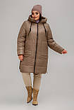 Жіноче демісезонне пальто Варшава бронза, розміри 56,58, фото 5