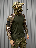 Тактична футболка з довгим рукавом, Військовий лонгслів хакі з мультикам, фото 5