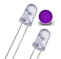 Светодиод фиолетовый ультраяркий 3 мм, 5 шт.