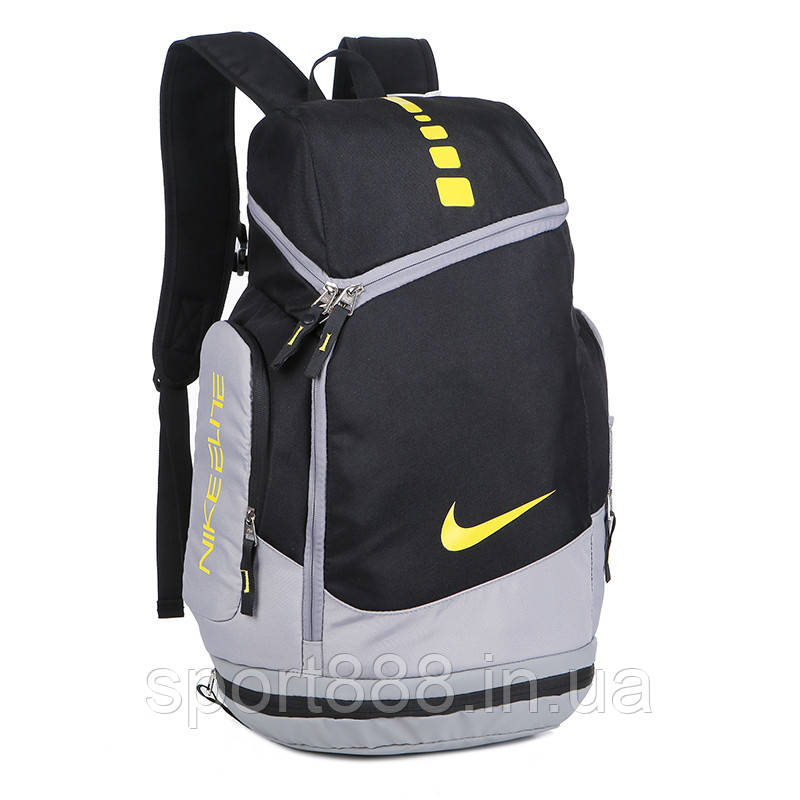 Рюкзак чорно-сірий Nike Elite Max Basketball Backpack великий спортивний баскетбольний волейбольний