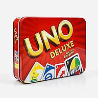 ХИТ! Настольная игра UNO Delux! (Уно Делюкс, Металлическая коробка)