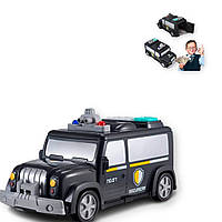 Сейф детский машина Money Transporter 589-11B 3 в 1 звуковые сигналы и мелодии кодовый замок черный