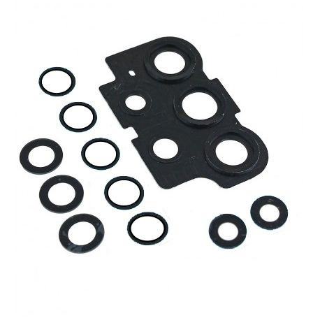 Скло камери для Samsung A53 (A536) комплект 5 шт. + рамка чорна, фото 1