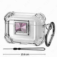 Чехол Transparent with lock для AirPods Pro 2 прозрачный с розовым замком