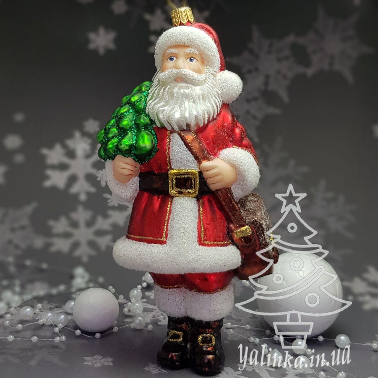 Скляна ялинкова іграшка Санта Клаус пощтар   Komozja Family Santa Claus