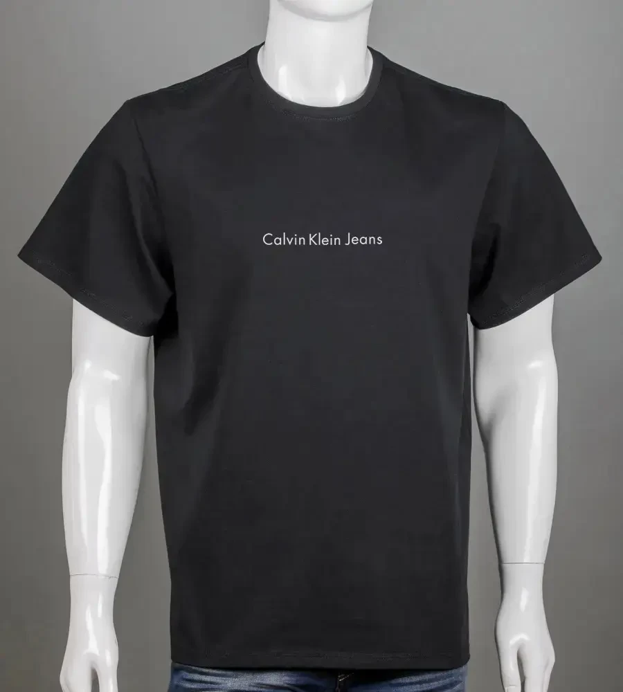 Футболка 100% Х/Б супер-батал Calvin Klein Jeans 4310сб (Уп.2шт 5XL,6XL), Чорний