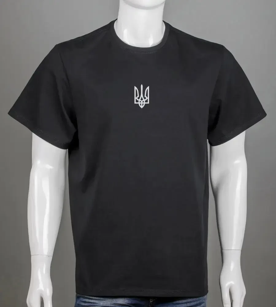 Футболка 100% Х/Б супер-батал Тризуб 4301сб (Уп.2шт 5XL,6XL), Чорний