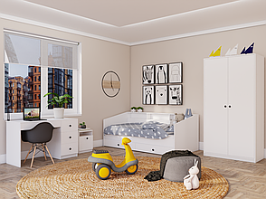 Комплект меблів у дитячу кімнату Білий Бебірум