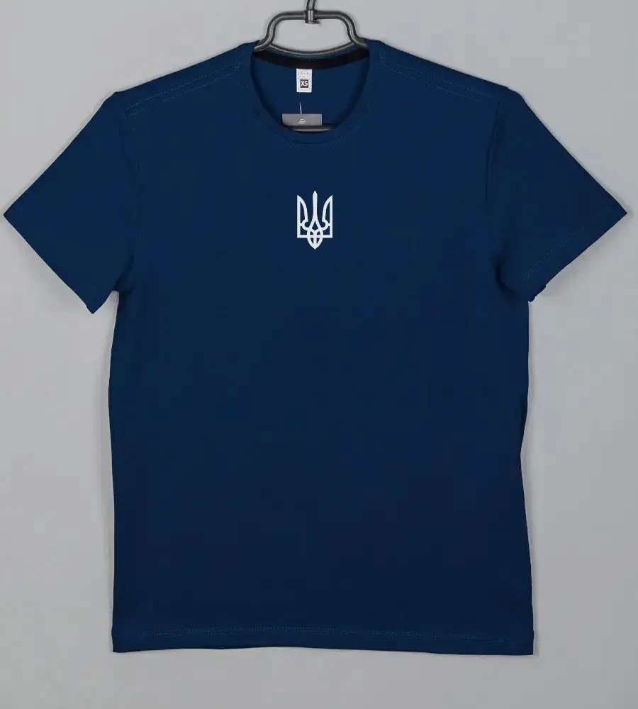 Футболка 100% Х/Б юніор Тризуб 4301п (Уп.4шт XS, S), Темно-синій, фото 1