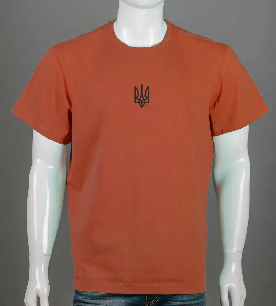 Футболка 100% Х/Б супер-батал Тризуб 4301сб (Уп.2шт 5XL,6XL), Цегляний, фото 1