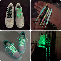 Шнурки светящиеся 120 см флуоресцентные плоские пятнистые