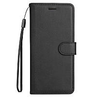 Чохол-книжка для Xiaomi Redmi 13C чорний ремінець на руку