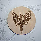 Підставка під чашки, склянки, келихи "Жар-птиця". Патріотичні дерев'яні підставки., фото 2