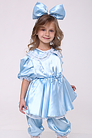Карнавальный детский костюм для девочки Мальвина голубой