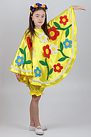 Дитячий карнавальний костюм для дівчинки Весна-літо жовтого кольору