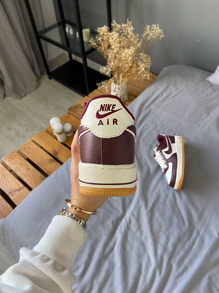 Nike air force 1 maroon and white best sale