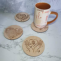 Подставка под чашки, стаканы, бокалы "Герб" Патриотические деревянные подставки.