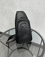 Брендова сумка-слінг Prada H3673 чорна