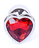 Серія Anal Plug Boss - ювелірні вироби Silver Heart Plug Red S, BS6400046, фото 8