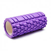 Масажер для спини та ніг, ролик валик для йоги масажний діаметр 9 см Фіолетовий