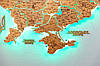 Дерев'яна карта України на акрилі в сірих тоннах багатошарова з підсвічуванням, фото 7