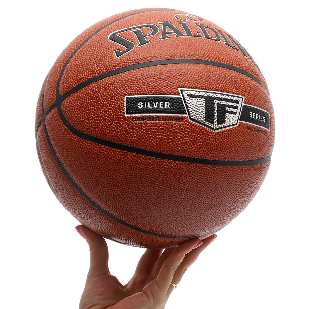 Мяч баскетбольный Composite Leather SPALDING TF SILVER 76859Y №7 оранжевый - фото 5 - id-p1899291743