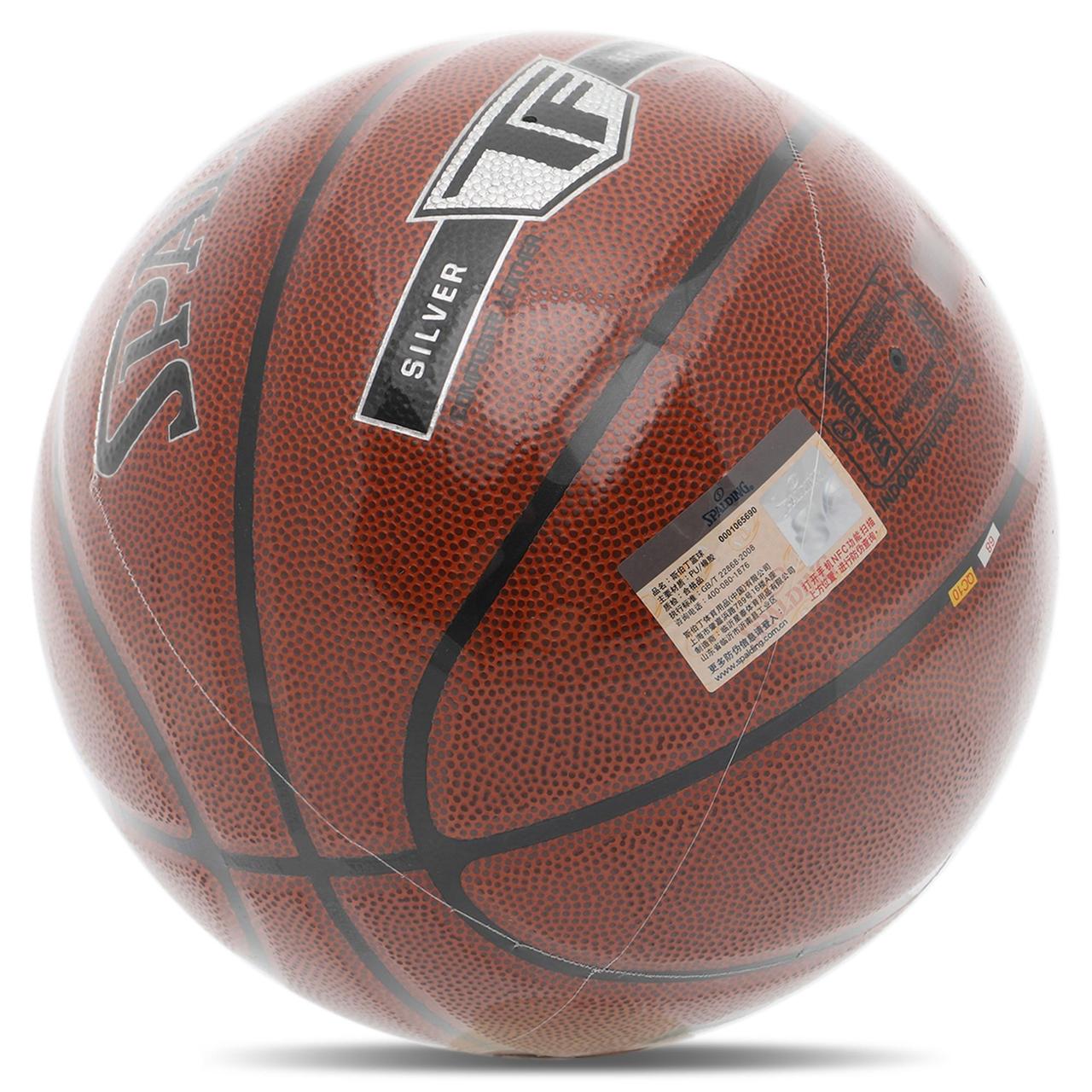 Мяч баскетбольный Composite Leather SPALDING TF SILVER 76859Y №7 оранжевый - фото 6 - id-p1899291743