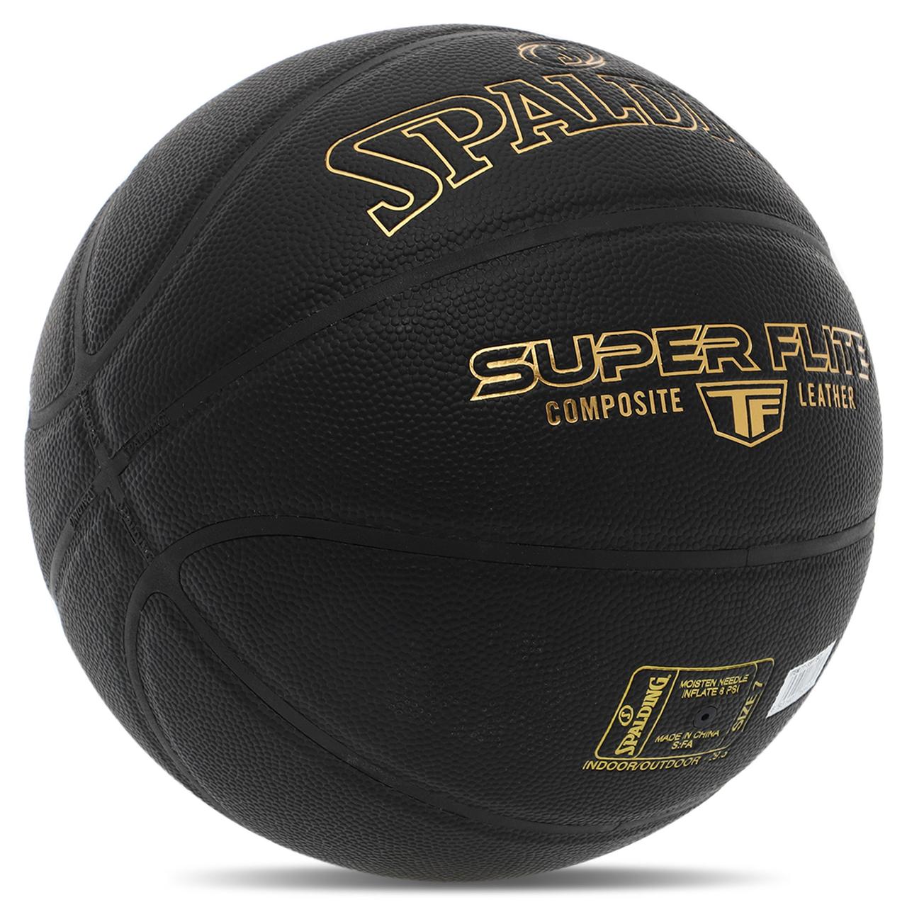 Мяч баскетбольный Composite Leather SPALDING TF SUPER FLITE 77559Y №7 черный - фото 2 - id-p1899291749