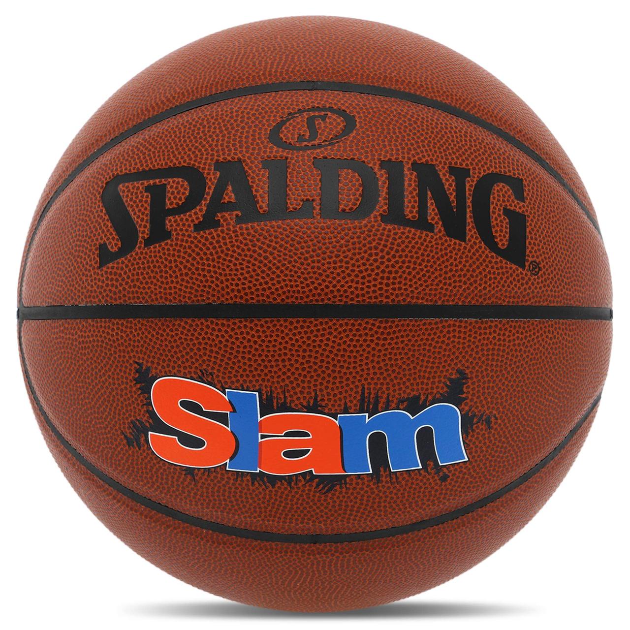 Мяч баскетбольный PU SPALDING SLAM 76886Y №7 коричневый - фото 1 - id-p1899291943