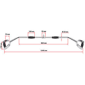 Рукоятка для мищців спини вузький паралельний хват обрізана Rocord TA-5152 Код TA-5152, фото 3