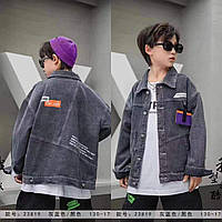 Куртка підліткова джинсова на ґудзиках на хлопчика 134-158 см (2кв) "DFK" гуртом в Одесі на 7 км