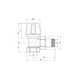 Кран радіаторний Icma 1/2" кутовий №803, фото 2